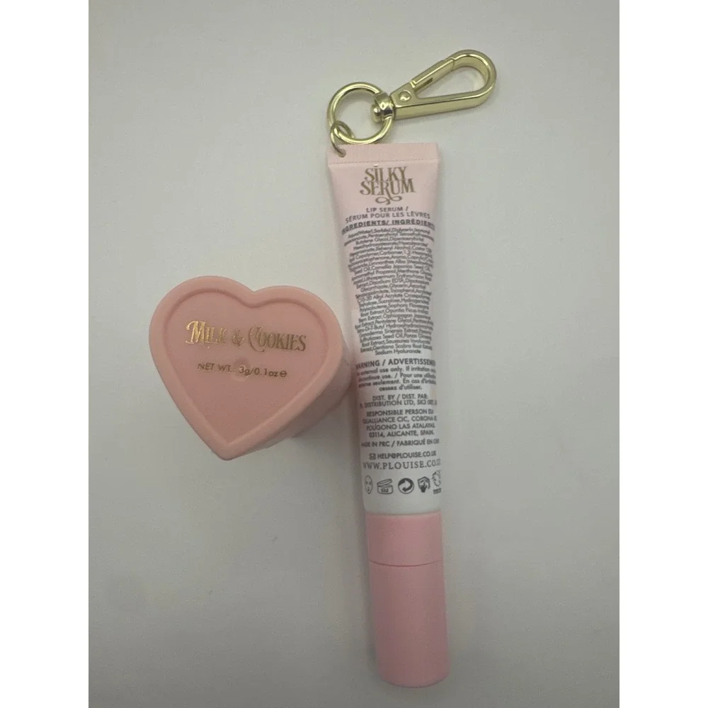 PLouise Dreamy & Creamy Milk & Cookies Lip Duo Silky Serum & Heart Balm Pink Set